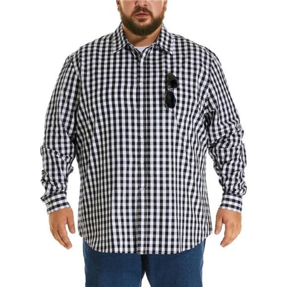 HOdo Big and Tall Mens Cotton Button Down Shirt